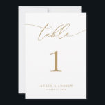 Gold Minimalist Modern Wedding-Event Table Number<br><div class="desc">(**PLEASE NOTE: To order,  simply adjust your table number (and name/date) and add each number to your cart separately. Then check out once you are finished.) Beautiful,  elegant,  modern and minimalist,  table number card. Fully customisable with your names (or Event Name) and Date.</div>