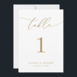 Gold Minimalist Modern Wedding-Event Table Number<br><div class="desc">(**PLEASE NOTE: To order,  simply adjust your table number (and name/date) and add each number to your cart separately. Then check out once you are finished.) Beautiful,  elegant,  modern and minimalist,  table number card. Fully customisable with your names (or Event Name) and Date.</div>