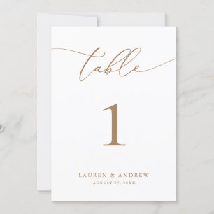 Gold Minimalist Modern Wedding Event Table Numbers
