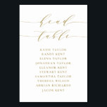 Gold Minimalist Script Seating Wedding Table Number<br><div class="desc">Customisable table number seating plan. It features a navy blue whimsical script and classic typography. Personalise by adding your own details. This minimalist table seating plan is perfect for weddings,  baby showers,  bridal showers,  birthdays,  and so much more.</div>