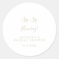 Gold Minimalist Sip Sip Hooray Bridal Shower