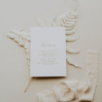 Gold Minimalist Wedding Directions Enclosure Card