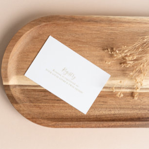 Gold Minimalist Wedding Gift Registry Enclosure  Card
