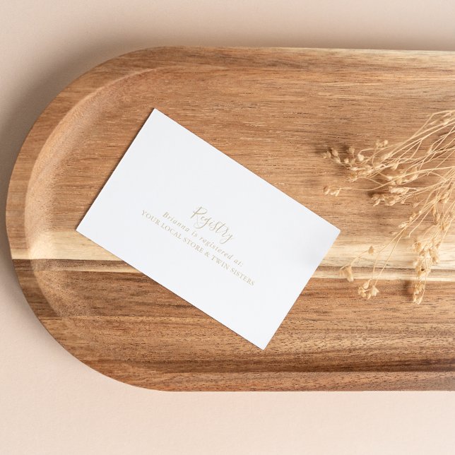 Gold Minimalist Wedding Gift Registry Enclosure  Card (Creator Uploaded)
