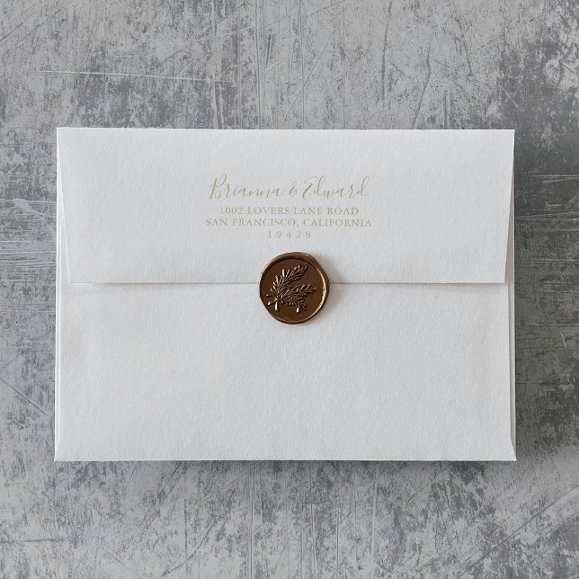 Gold Minimalist Wedding Invitation Envelope (Creator Uploaded)