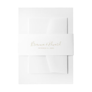 Gold minimalist Wedding Invitation Invitation Invitation Belly Band