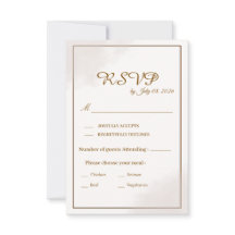 Gold Minimalist Wedding RSVP Card