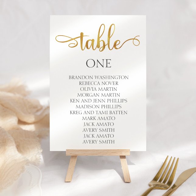 Gold Minimalist Wedding Seating Chart Card 3.5x5 (Creator Uploaded)