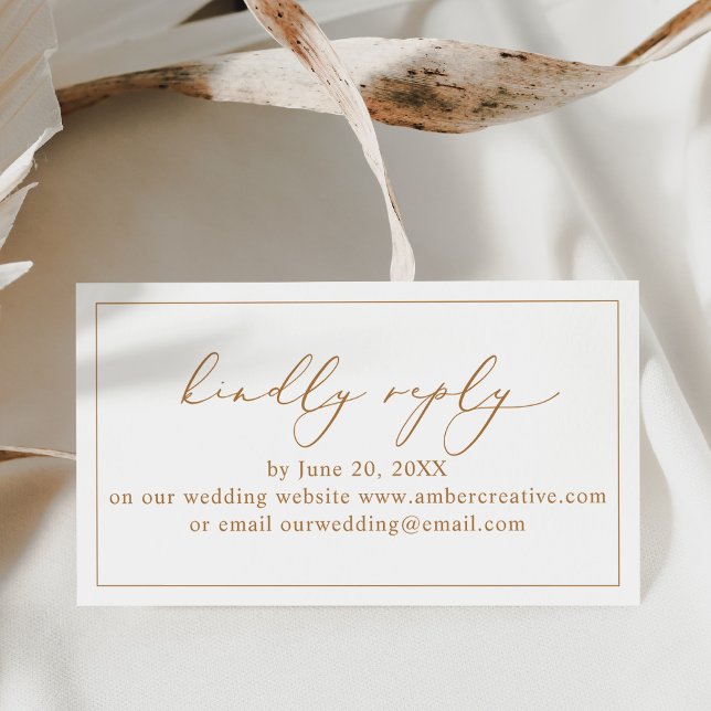 Gold Minimalist Wedding Website RSVP Card (Creator Uploaded)