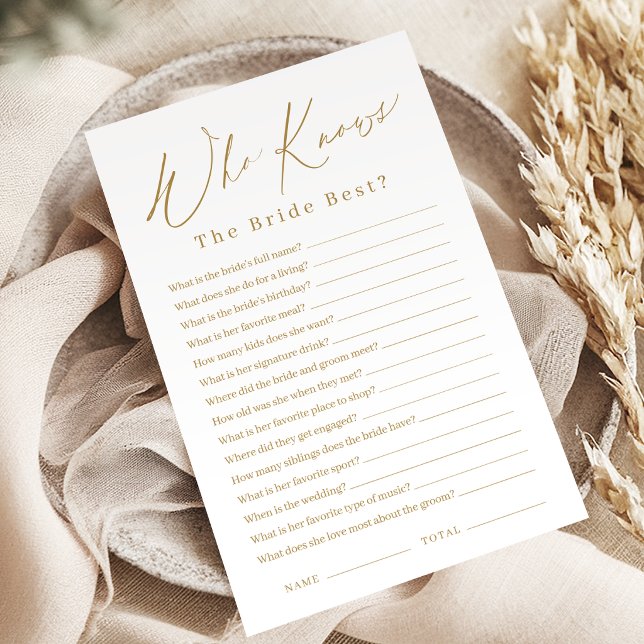 Gold minimalist who knows the bride best game (Gold minimalist who knows the bride best game)