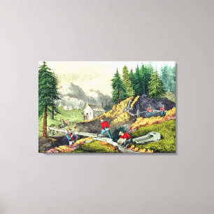 Gold Mining in California Canvas Print