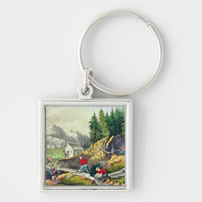Gold Mining in California Key Ring (Front)