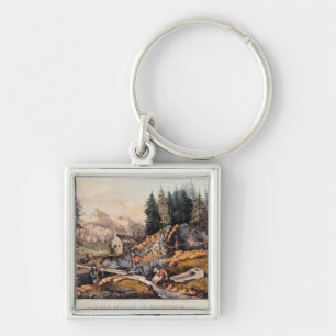 Gold Mining in California Key Ring