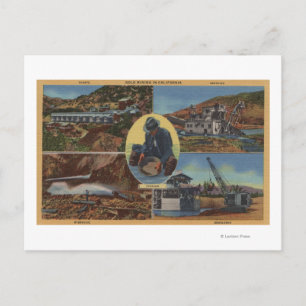 Gold Mining in California - Quarz, Dredge Postcard