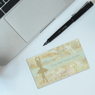 Gold Mint Abstract Ballet Business Card