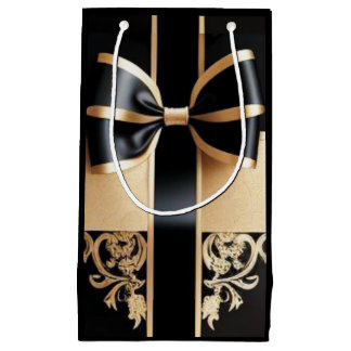 Gold Mix Ribbon/Scroll/Med/Gift Bag