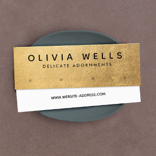 Gold Modern  4 Hole Stud Earring Display Mini  Business Card