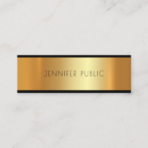 Gold Modern Attractive Trending Glamour Plain Mini Business Card