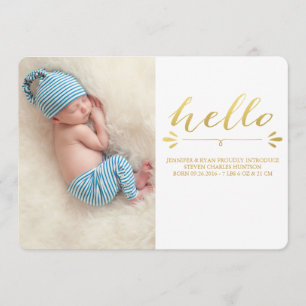 GOLD MODERN BIRTH ANNOUNCEMENT PHOTOCARD