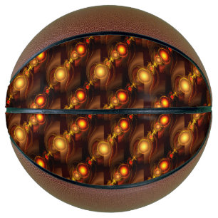 Gold Modern Boho Elegant Abstract Art Pattern #501 Basketball