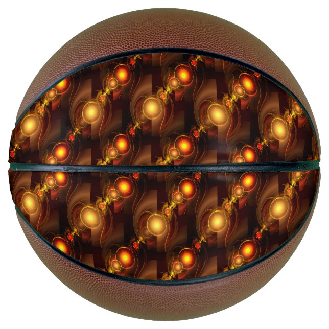 Gold Modern Boho Elegant Abstract Art Pattern #501 Basketball (Front)