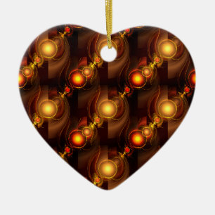 Gold Modern Boho Elegant Abstract Art Pattern #501 Ceramic Tree Decoration
