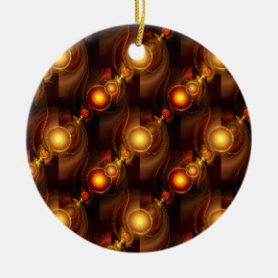 Gold Modern Boho Elegant Abstract Art Pattern #501 Ceramic Tree Decoration