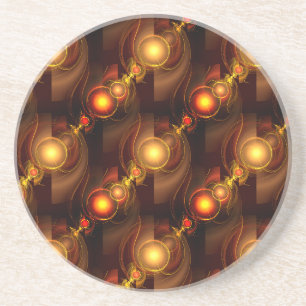 Gold Modern Boho Elegant Abstract Art Pattern #501 Coaster