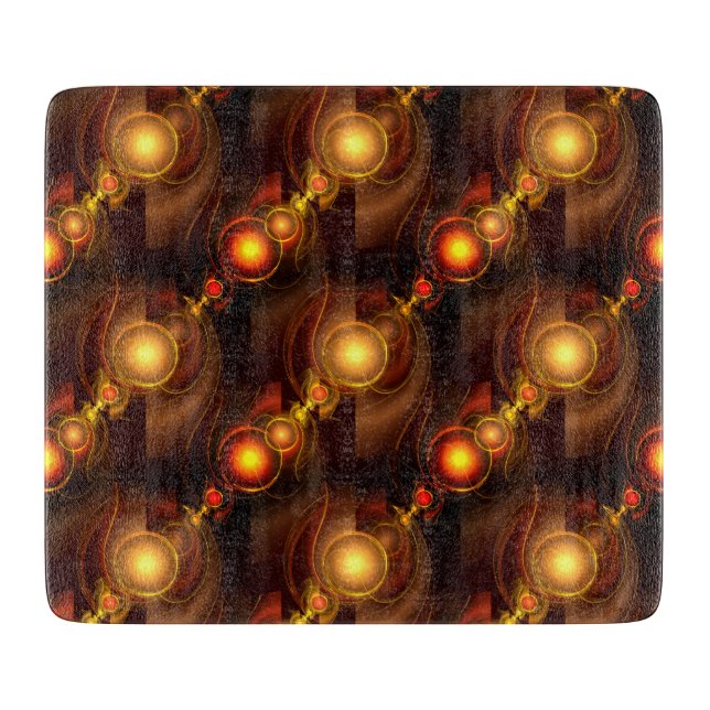 Gold Modern Boho Elegant Abstract Art Pattern #501 Cutting Board (Front)