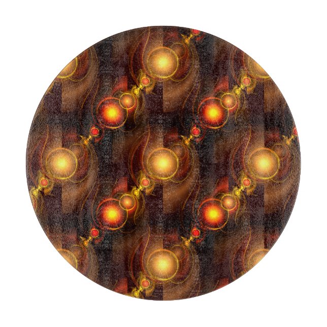 Gold Modern Boho Elegant Abstract Art Pattern #501 Cutting Board (Front)