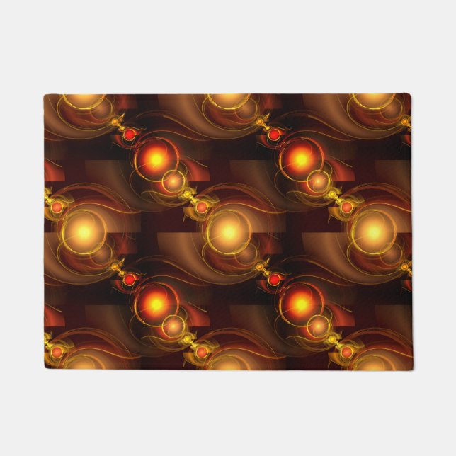 Gold Modern Boho Elegant Abstract Art Pattern #501 Doormat (Front)