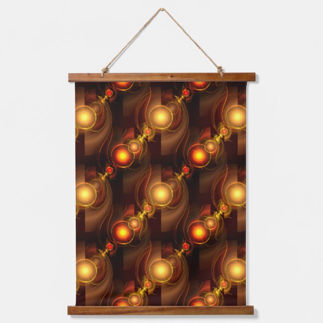 Gold Modern Boho Elegant Abstract Art Pattern #501 Hanging Tapestry (Front)