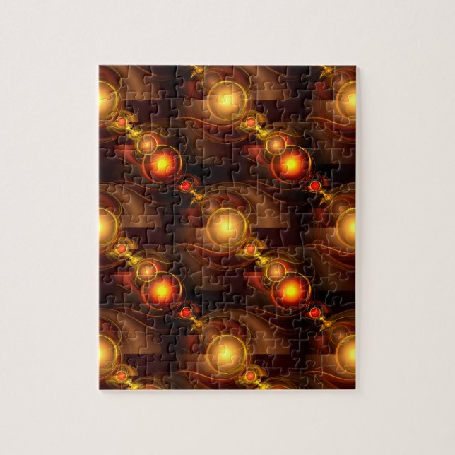 Gold Modern Boho Elegant Abstract Art Pattern #501 Jigsaw Puzzle (Vertical)