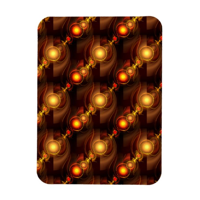 Gold Modern Boho Elegant Abstract Art Pattern #501 Magnet (Vertical)