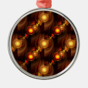 Gold Modern Boho Elegant Abstract Art Pattern #501 Metal Tree Decoration