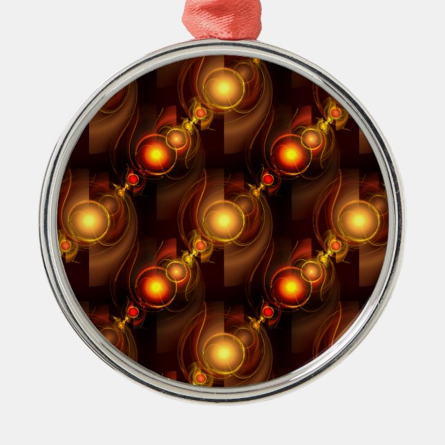 Gold Modern Boho Elegant Abstract Art Pattern #501 Metal Tree Decoration (Front)