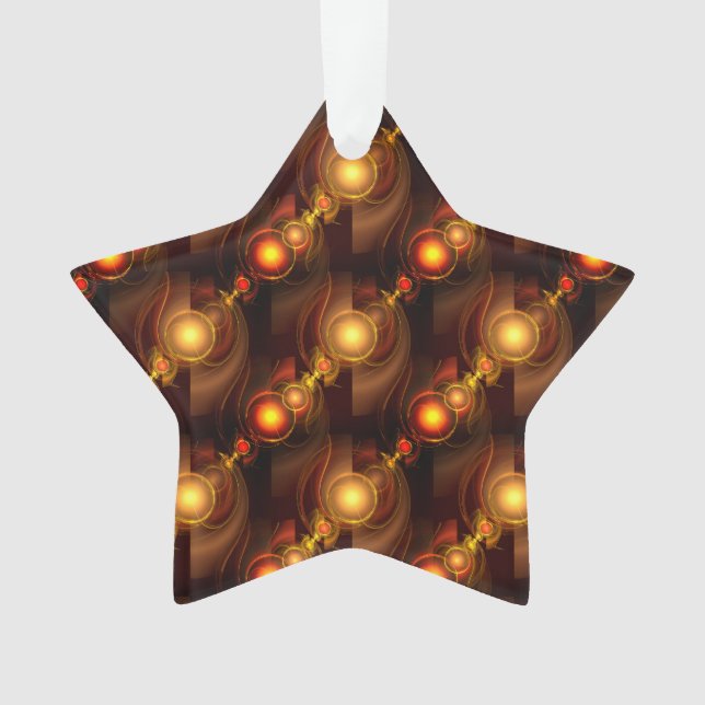 Gold Modern Boho Elegant Abstract Art Pattern #501 Ornament (Front)