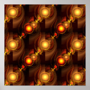 Gold Modern Boho Elegant Abstract Art Pattern #501 Poster