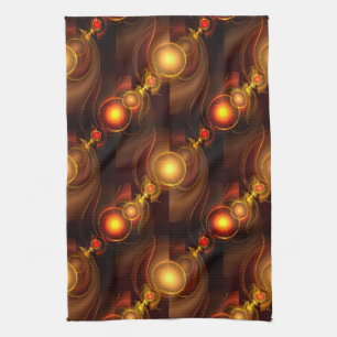 Gold Modern Boho Elegant Abstract Art Pattern #501 Tea Towel