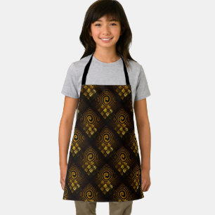 Gold Modern Boho Elegant Abstract Art Pattern #502 Apron