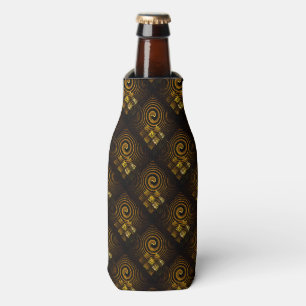 Gold Modern Boho Elegant Abstract Art Pattern #502 Bottle Cooler