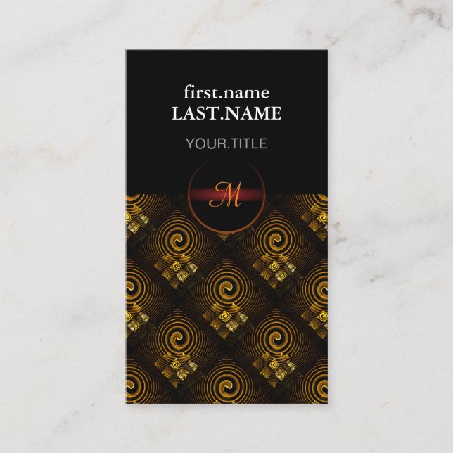 Gold Modern Boho Elegant Abstract Art Pattern #502 Business Card (Front)