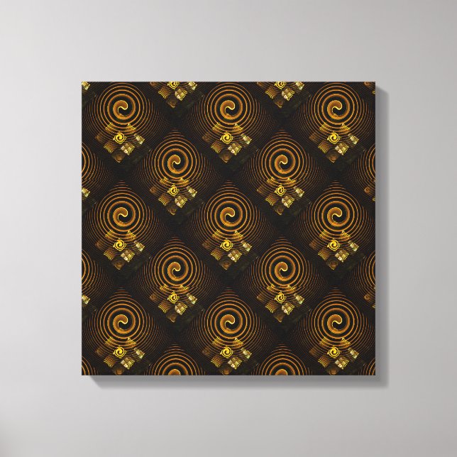 Gold Modern Boho Elegant Abstract Art Pattern #502 Canvas Print (Front)