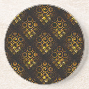 Gold Modern Boho Elegant Abstract Art Pattern #502 Coaster