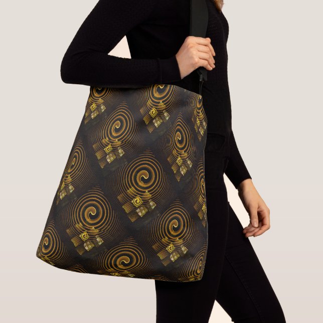 Gold Modern Boho Elegant Abstract Art Pattern #502 Crossbody Bag (Close Up)