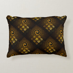 Gold Modern Boho Elegant Abstract Art Pattern #502 Decorative Cushion
