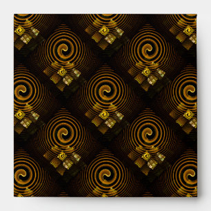 Gold Modern Boho Elegant Abstract Art Pattern #502 Envelope
