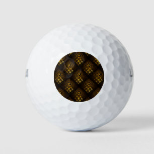 Gold Modern Boho Elegant Abstract Art Pattern #502 Golf Balls