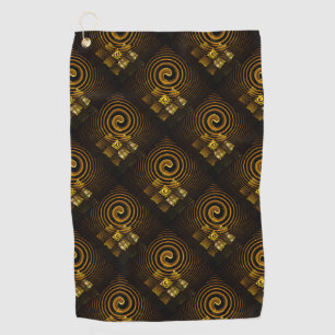 Gold Modern Boho Elegant Abstract Art Pattern #502 Golf Towel