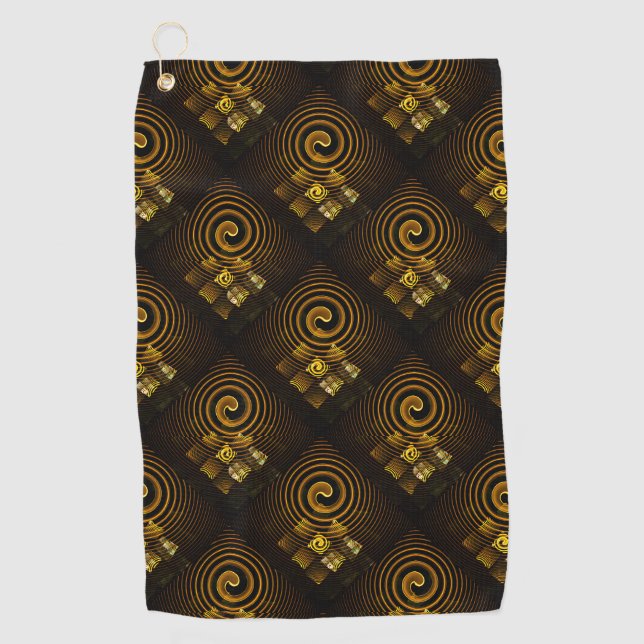 Gold Modern Boho Elegant Abstract Art Pattern #502 Golf Towel (Front)